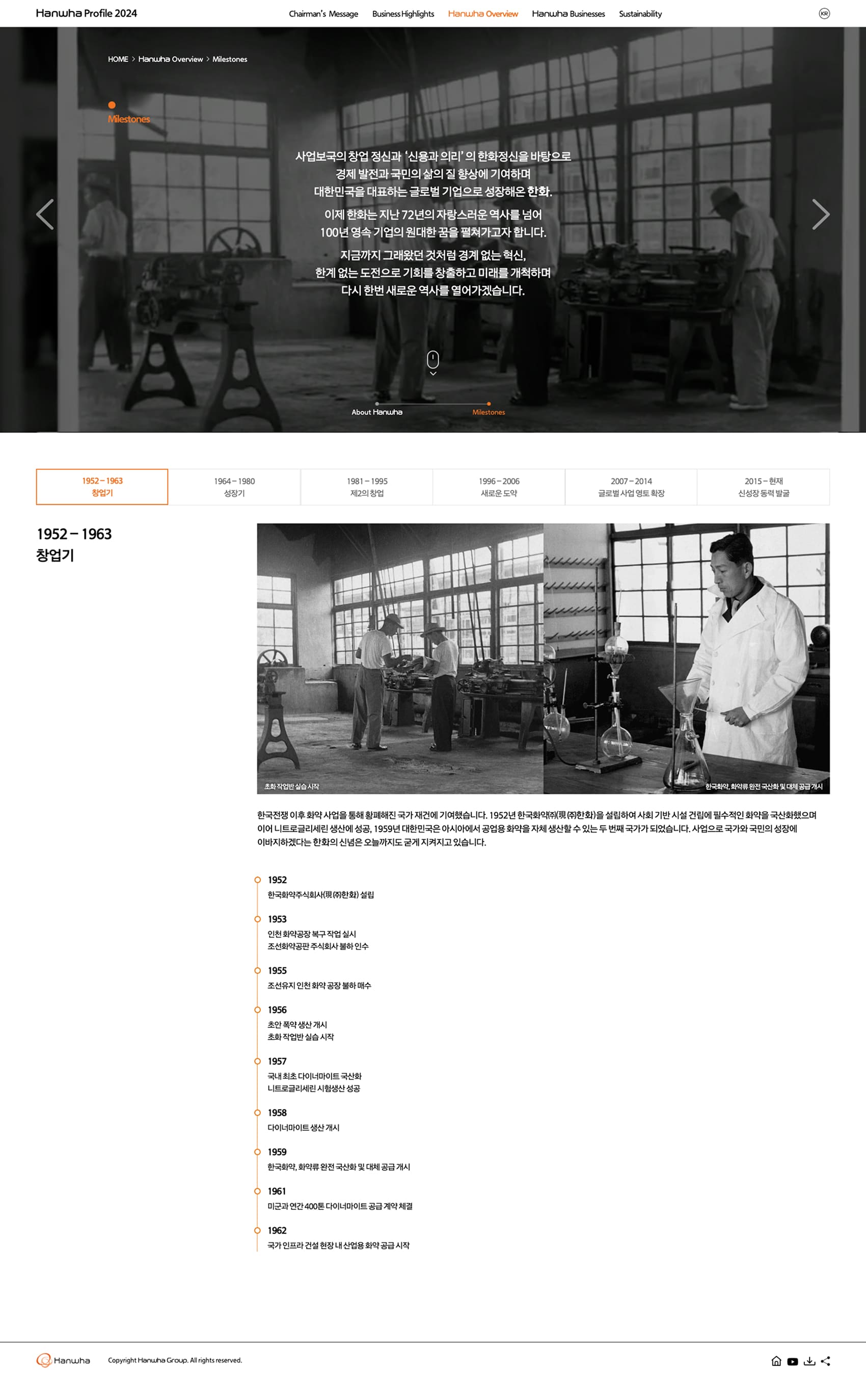 한화프로파일 overview페이지 PC