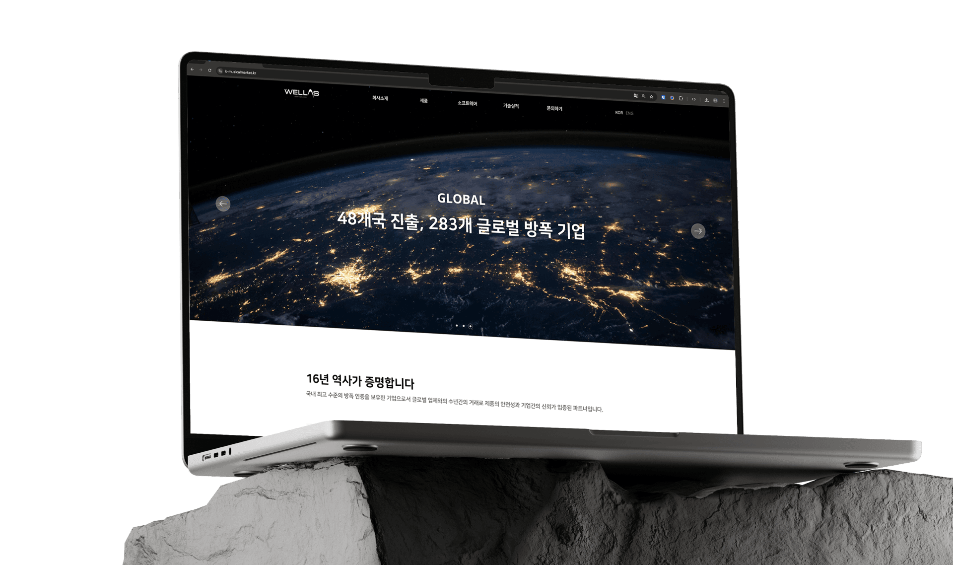 웰라스 웹사이트 목업
